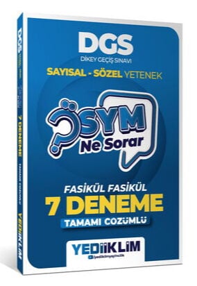 Yediiklim Yayınları 2027 Ösym Ne Sorar DGS Tamamı Çözümlü Fasikül 7 Deneme