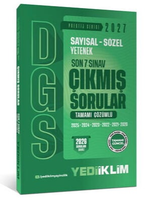 Yediiklim 2027 DGS Sayısal – Sözel Yetenek Son 7 Sınav Tamamı Çözümlü Çıkmıþ Sorular(2026 dahil)