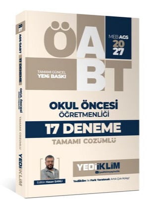 Yediiklim 2027 MEB AGS ÖABT Okul Öncesi Öğretmenliği Tamamı Çözümlü 17 Deneme