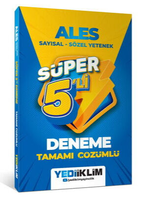 Yediiklim Yayınları 2027 ALES Tamamı Çözümlü Süper 5'li Deneme