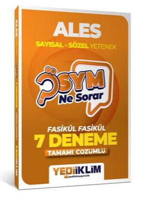 Yediiklim Yayınları 2027 Ösym Ne Sorar ALES Tamamı Çözümlü Fasikül 7 Deneme