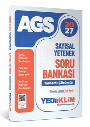 Yediiklim Yayınları 2027 MEB AGS Sayısal Yetenek Tamamı Çözümlü Soru Bankası