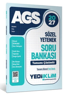 Yediiklim Yayınları 2027 MEB AGS Sözel Yetenek Tamamı Çözümlü Soru Bankası