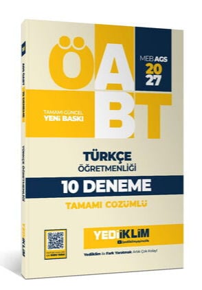 Yediiklim Yayınları 2027 MEB-AGS ÖABT Türkçe Öğretmenliği Tamamı Çözümlü 10 Deneme