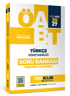 Yediiklim Yayınları 2027 MEB AGS ÖABT Türkçe Öğretmenliği Tamamı Çözümlü Soru Bankası