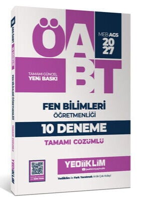 Yediiklim Yayınları 2027 MEB AGS ÖABT Fen Bilimleri Öğretmenliği Tamamı Çözümlü 10 Deneme