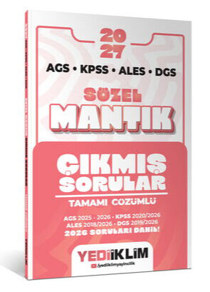 Yediiklim Yayınları 2027 AGS KPSS ALES DGS Sözel Mantık Tamamı Çözümlü Çıkmış Sorular