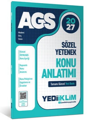 Yediiklim Yayınları 2027 MEB AGS Sözel  Yetenek Konu Anlatımı