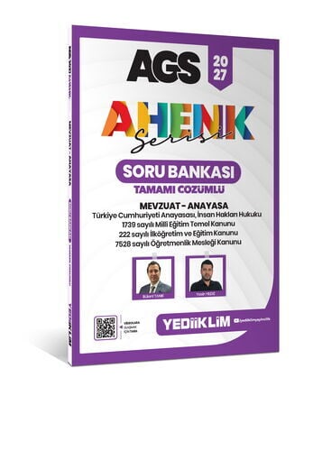 Yediiklim 2027 AGS AHENK SERİSİ Mevzuat - Anayasa Tamamı Çözümlü Soru Bankası