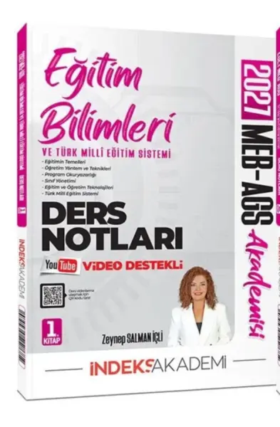 İndeks Akademi 2027 MEB-AGS Akademisi Eğitim Bilimleri ve Türk Milli Eğitim Sistemi Video Ders Notları Seti - Zeynep Salman İçli