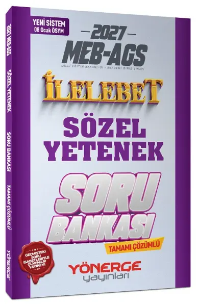 Yönerge 2027 MEB-AGS Sözel Yetenek İlelebet Soru Bankası Çözümlü Yönerge Yayınları
