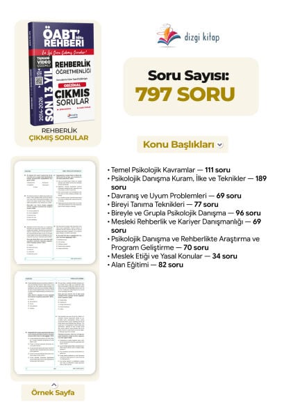Dizgi Kitap 2027 MEB-AGS ÖABT Rehberlik Öğretmenliği Son 13 Yıl Orijinal Video Çözümlü Çıkmış Sorular Çetin Bozkaya Murat Civelek 4. Baskı