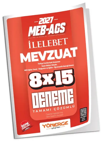 Yönerge 2027 MEB-AGS Mevzuat Bilgisi İLELEBET 8x15 Deneme Çözümlü Yönerge Yayınları