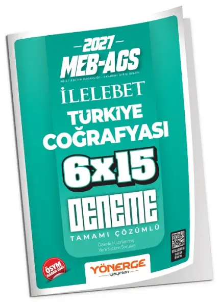 Yönerge 2027 MEB-AGS Türkiye Coğrafyası İLELEBET 6x15 Deneme Çözümlü Yönerge Yayınları